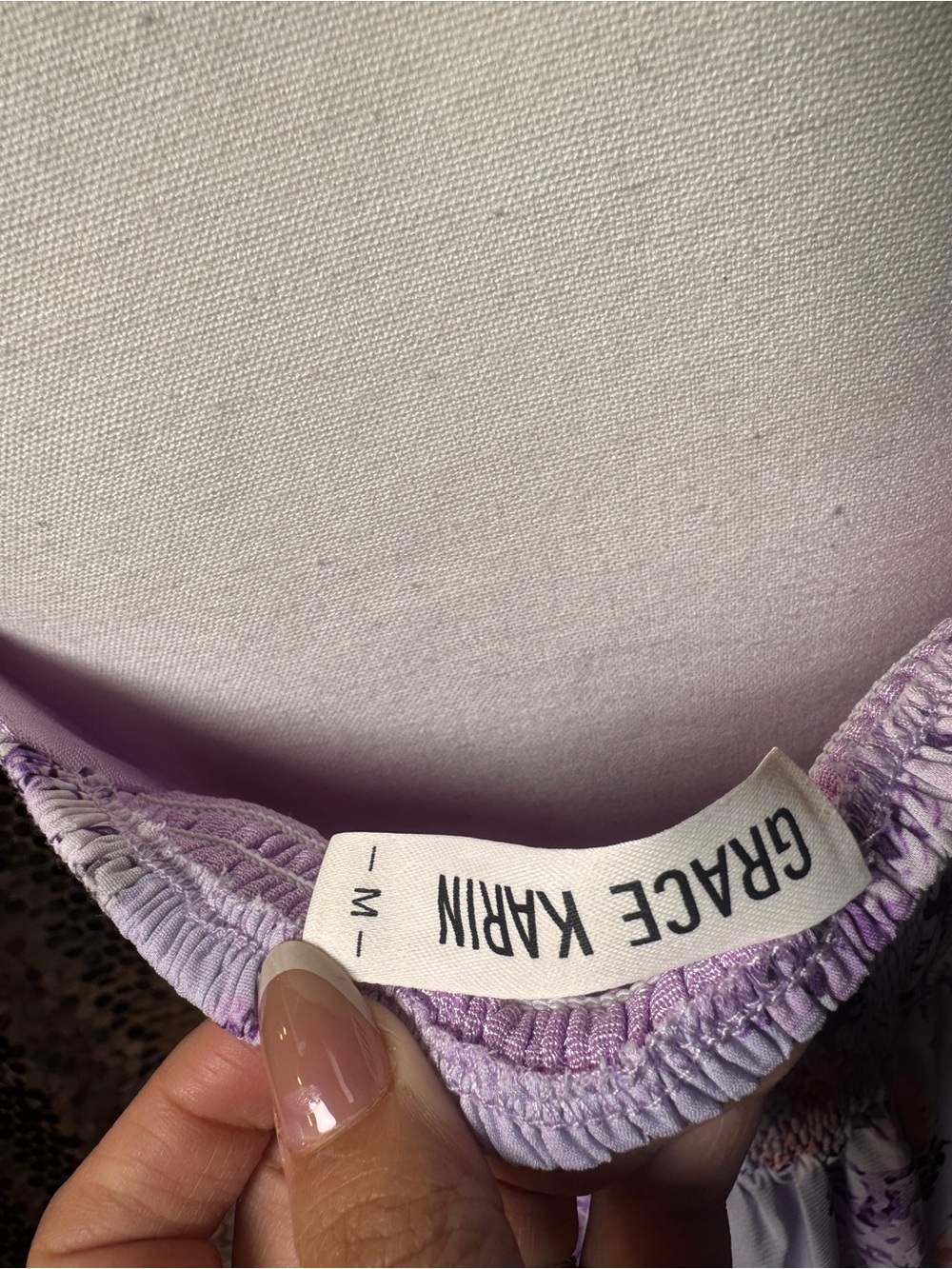 Grace Karin Lavender Floral Maxi Dress with Peach Accents - Picture 4 of 4